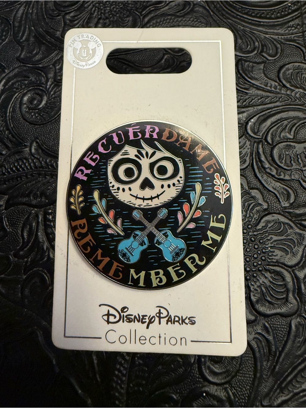 Disney Remember Me Enamel Pin - Black, Blue, Pink, Gold Accents